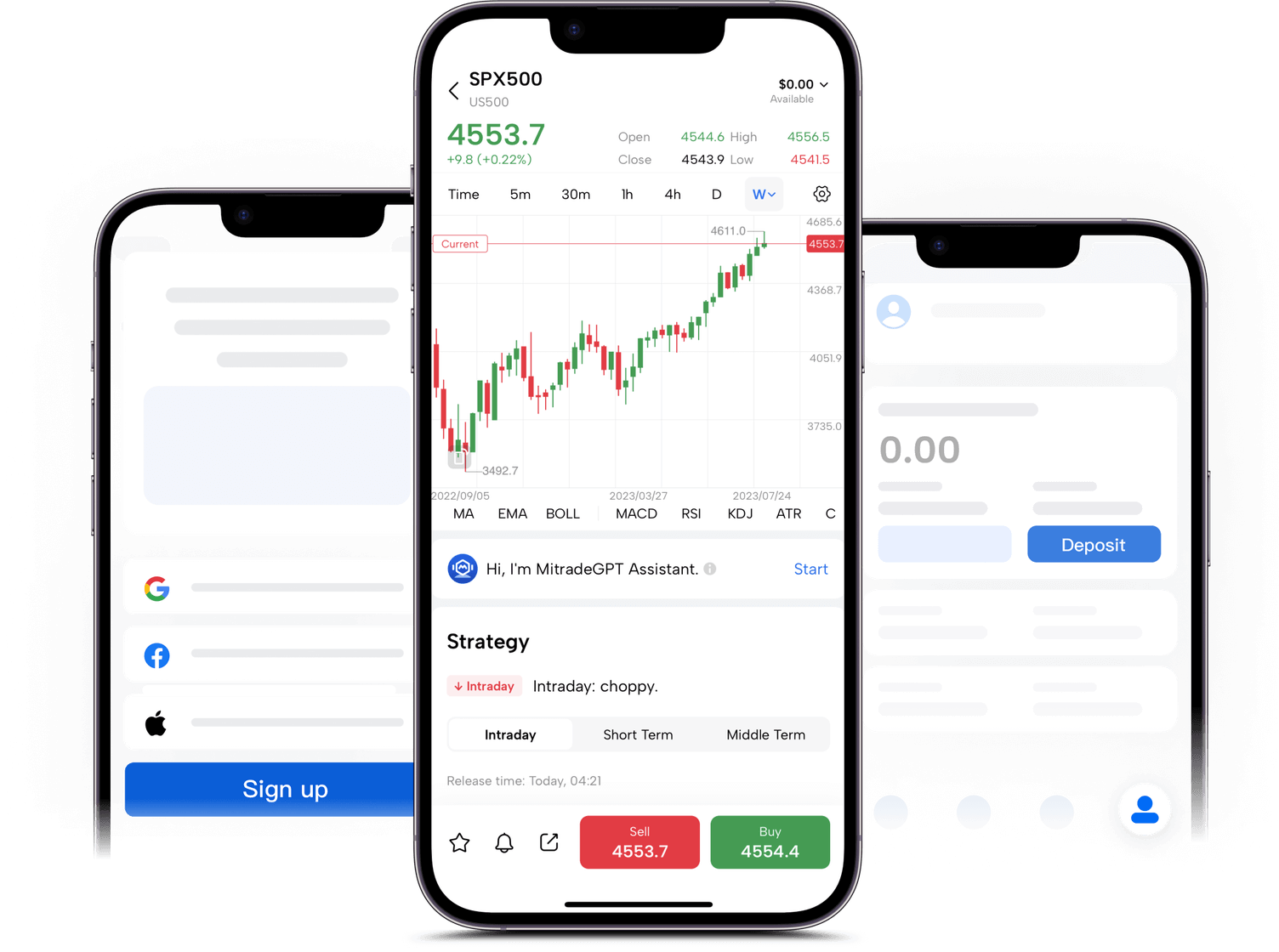 Uma imagem de outra interface da app móvel Mitrade